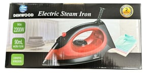 ELECTRIC COMPACT STEAM SPRAY IRON STAINLESS STEEL NON-STICK SOLEPLATE 2200W Dry