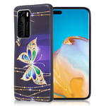 Huawei Imagine P40 Pro kuoret - Värjätty Perhonen Violetti