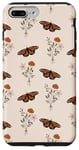 Coque pour iPhone 7 Plus/8 Plus Bouquet de fleurs sauvages vintage motif floral beige