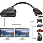 HDMI Splitter 1 in 2 Out, 1080P HDMI Cable HDMI Male to Dual HDMI Female 1 to 2 Way Splitter Cable Converter Adapter for HDTV,