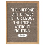 Artery8 Dictionary Inspiring Quote Sun Tzu Art of War Subdue Enemy Without Fighting Art Print Framed Poster Wall Decor 12x16 inch