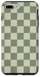 Coque pour iPhone 7 Plus/8 Plus Motif damier vintage vert sauge clair