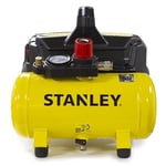 Stanley Compresseur à Air DN200/8/6 - Gonfleur Pneus Voiture 8 Bar - Compresseur Portatif avec Capacité de 6L - sans Huile 105L/Min - Avec Poignée et Pieds Antidérapants - pour Outils Pneumatiques