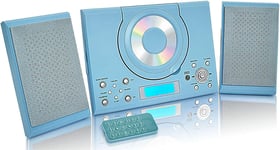 CD Player with USB FM Radio Remote Control Clock & Alarm GTMC-101 MK2 Blue