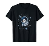 Cute Penguin Astronaut in Space Adventure Apparel T-Shirt