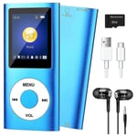 Mp3-spelare med Bluetooth 5.0, musikspelare med 8 GB TF-kort, FM, hörlurar, bärbar HiFi-musikspelare (blå) (FMY) Blue