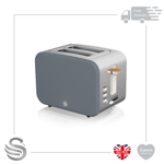 Swan 2 Slice Nordic Toaster 900W Soft Touch Housing Stainless Steel Matt Finish