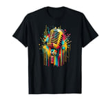 Dripping Paint Microphone Mic Singer Podcast Host Podcaster T-Shirt