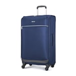 Amazon Basics Valise Souple Extensible avec 4 Roulettes Pivotantes, 79 cm (Roues Incluses), Bleu Marine