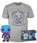 Funko Pop! Tee (Adult): Marvel Guardians of the Galaxy Volume 3 - Drax (Blacklight) (Special Edition) Vinyl Figure and T-Shirt (M)