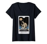 Womens The Hermit Tarot Card Tortoise Lover Gifts Spiritual Reader V-Neck T-Shirt