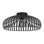 EGLO Luminaire plafonnier Mogano 3, spot de plafond au design monochrome, lampe de plafond pour salon et couloir, métal noir, douille E27, Ø 43 cm