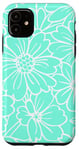 Coque pour iPhone 11 Light Green Floral Pattern Minimalist Flowers Phone Cover