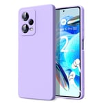 Byvuwiay Coque pour Xiaomi Redmi Note 12 Pro 5G, Ultra Mince Premium Housse Souple en Silicone Liquide, Coque de Protection pour Xiaomi Redmi Note 12 Pro 5G - Violet Clair