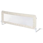 roba Barrière de Lit Enfant et Bébé Klipp-Klapp Inclinable et Antichute - Barre de Lit Rabattable - Longueur 150 cm - Hauteur 51 cm - Beige