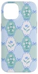 Coque pour iPhone 14 Coquette bleu clair nœud vintage fleur à pois mignon