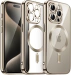 JETech Soft Clear Case for iPhone 15 Pro 6.1-Inch, Camera Natural Titanium 