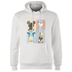 Disney Donald Duck Mickey Mouse Pluto Goofy Tiles Hoodie - White - XL - Blanc