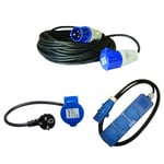 Pack ANTARION Rallonge Electrique 15M Prise P17 + Adaptateur Femelle P17 230V +