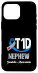 Coque pour iPhone 16 Pro Max Sensibilisation au diabète de type 1 T1D Neveu