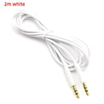 Câble audio mâle à mâle 3.5mm aux 1m 35 jack à 3. Câble AUX Jack de voiture pour iPhone,casque,haut-parleur Beats,cordon Aux,MP3,4,5mm - Type white 2m