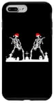 iPhone 7 Plus/8 Plus Skeletons Playing Rock Guitar in Graveyard Wearing Xmas Hats Case