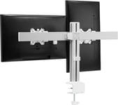 InLine Aluminium monitor desk mount -monitorivarsi kahdelle näytölle, harmaa