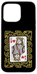 iPhone 15 Pro Max King Of Hearts Doodle - Vintage Graphic Card Game Lover Case