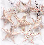 Star decorations 8 handmade paper hanging stars/lanterns white & gold-22.5cm NEW