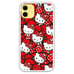 Personalaizer Coque pour iPhone 11 - Hello Kitty Lazos Rojos y Topos