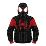 Barn Spider-man Huvtröjor Hooded Zip Coat Jacka Toppar Outwear Presenter Black Miles 6-7 Years