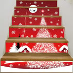 ANHUIB 6 Sheets 3D Christmas Stairway Sticker,Stairs Risers Decals,Xmas Staircase Sticker,Self-Adhesive Stair Sticker,Stairs Wall Stickers,Christmas Stairway Wallpaper,Xmas Wallpaper Home Decor,18×100