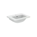 Ideal Standard I.LIFE S Lavabo Plan, Vasque, Profondeur Réduite, 50 x 38,5 x 18 cm, Salle de Bain Toilette, Fixation Mur, Céramique, Blanc, Percé 1Trou pour Robinet, T459101