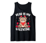 Bear Is My Valentine Love Hearts Bear Valentines Day Tank Top