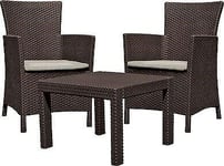 8711245158426 KETER GARDEN FURNITURE SET ROSARIO BROWN 2 ARMCHAIRS+TABLE KETER