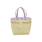 Rice - Raffia Bags in Nature with Flower Details