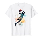 Colorful Basketball Tie Dye Color Splash Hoop Net Basketball T-Shirt