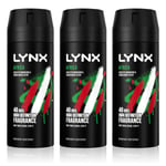 Lynx Mens Body Spray Africa 48-H High Definition Fragrance Deo For Men, 3x150ml - NA - Size 150 ml