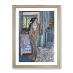 Frederick Carl Frieseke The Robe Classic Painting Framed Wall Art Print, Ready to Hang Picture for Living Room Bedroom Home Office Décor, Oak A4 (34 x 25 cm)