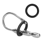 Shots Toys Ouch Urethal Sounding Penis Plug Steel Ribbed Stretcher With Ring