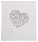 Exacompta - Ref 16754E - Harmony Wedding Photo Album - 290 x 320mm in Size, 60 White Pages, Holds Up To Approx. 300 Photos - Ivory Cover with Heart Design