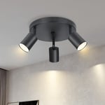 Lichtmaler Plafonnier 3 Spot Orientable Noir - Spots de Plafond Éclairage GU10 - Luminaire Intérieur Plafonnier Led - Rampe Spot Lampe Plafond Salon Cuisine Couloir, Sans Ampoules