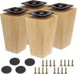 4Pcs Pieds de Meuble Bois Droit 10cm,Pieds Table Basse Bois Pieds Bois Chêne Meubles en Bois Massif pour Canapé Lit Table Fauteuil Table de Nuit Armoire (Couleur e).[G773]