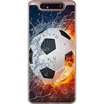 Samsung Galaxy A80 Genomskinligt Skal Fotboll Eld