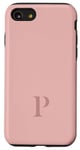 iPhone SE (2020) / 7 / 8 Letter P Monogram Name Initial P Pink Brown Gift For Her Case