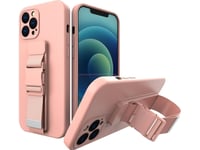 Hurtel Rope Fodral Gel Fodral Med Nyckelband Kedja Handväska Nyckelband Iphone Xs Max Rosa