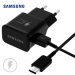 Chargeur Samsung Rapide EP-TA20EWE + Cable USB Type C pour Samsung Galaxy S20 Plus Couleur Noir