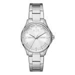 Armani Exchange Montre pour Femme, Mouvement à Trois Aiguilles, Boîtier en Acier Inoxydable Argenté de 36 mm avec Bracelet en Acier Inoxydable, AX5256