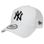 casquettes Homme, New Era Essential New York Yankees MLB Trucker Cap, Blanc