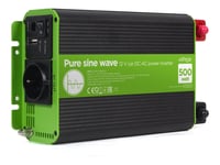 Energenie Eg-Pwc-Ps500-01 - Dc-Ac-Omriktare - Car, Pure Sine Wave - Dc 12 V - 500 Watt - Utgångskontakter: 1